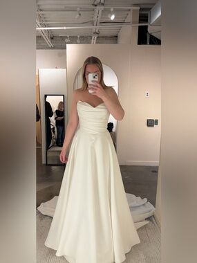 Madi Lane Matte Satin A-Line Wedding Gown